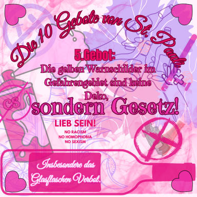 Kiezgesetze von Genger & Schroeder — 5. Gebot, Keramikfliese am S-Bahn Reeperbahn, Hamburg St. Pauli